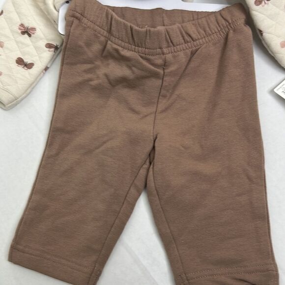 Little Planet by Carter’s 2 piece girl’s quilted butterfly cotton taupe set NWT - Picture 7 of 9